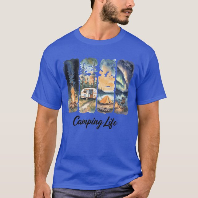 Camping-Abenteuer Mädchen T-Shirt (Vorderseite)