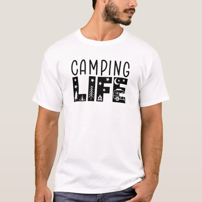 Camping-Abenteuer unter Sternen T-Shirt (Vorderseite)