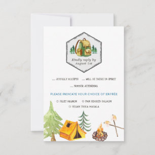 Camping-Abzeichen & Icons RSVP mit Essensauswahl Karte