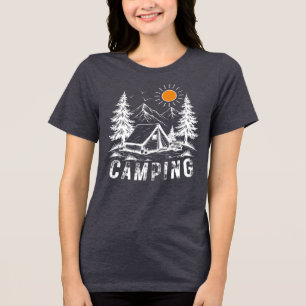 Camping Adventure Berge, Zelt und Natur Tri-Blend Shirt