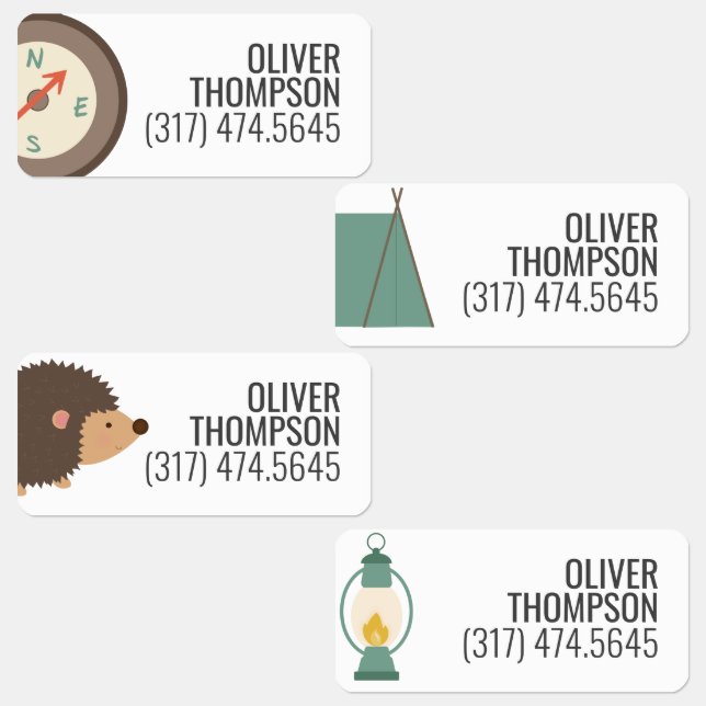 Camping Adventure Children Etiketten (Gruppe)