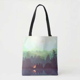 Camping Adventure Forest Mountain Illustration