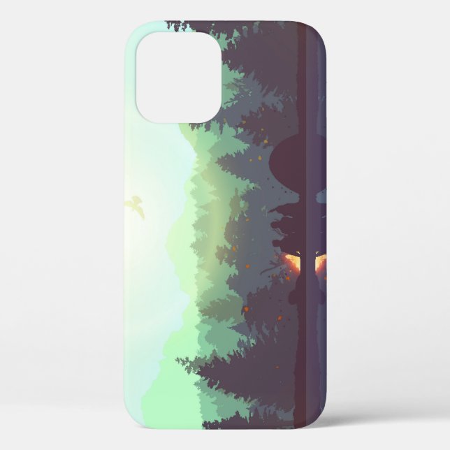 Camping Adventure Forest Mountain Illustration Case-Mate iPhone Hülle (Rückseite)