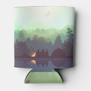 Camping Adventure Forest Mountain Illustration Dosenkühler