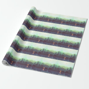 Camping Adventure Forest Mountain Illustration Geschenkpapier