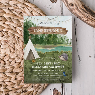 Camping Adventure Geburtstagsparty Einladung
