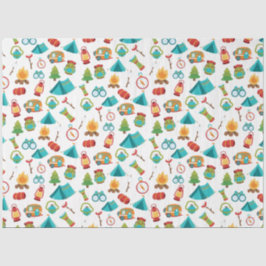 Camping Adventure Patches auf Weiß Seidenpapier