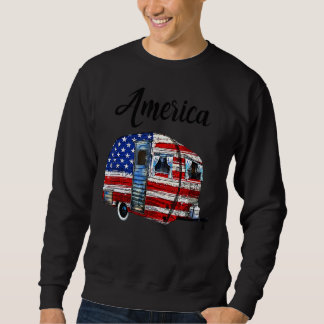 Camping American Flag Outdoor Sweatshirt