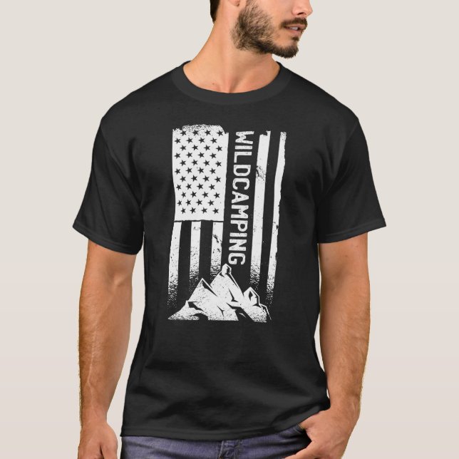 Camping American Flag Patriotic 5th Wheel Camper T-Shirt (Vorderseite)