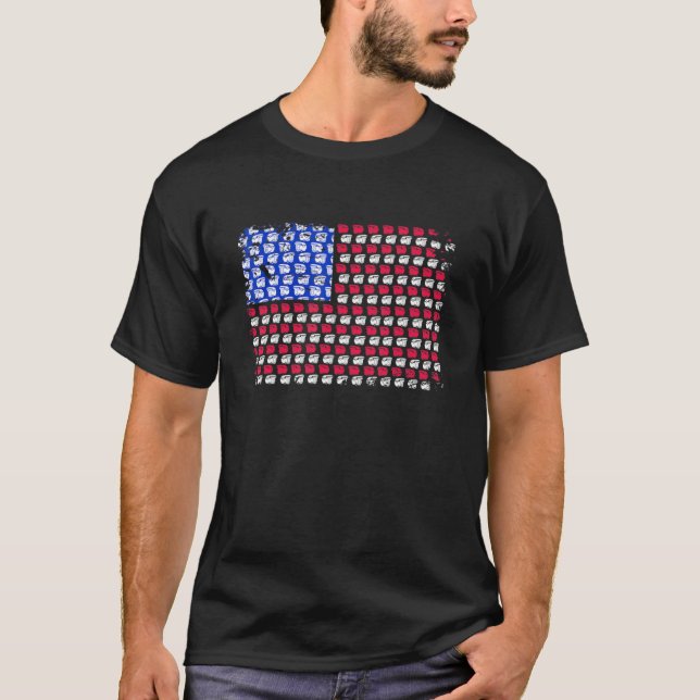 Camping American Flag Rv Camper Patriotic Summer T-Shirt (Vorderseite)