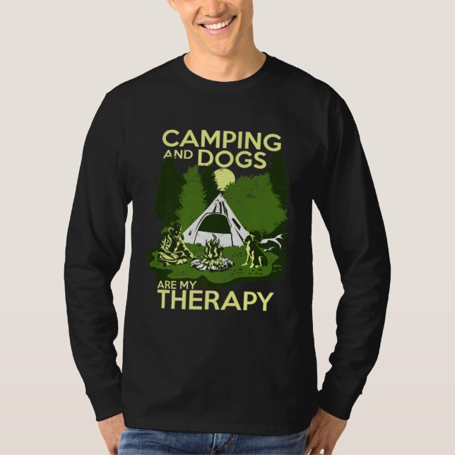 Camping And Dogs Are My Therapy T-Shirt (Vorderseite)