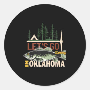 Camping-Angeln in Oklahoma - Natur Oklahoma Fisch Runder Aufkleber