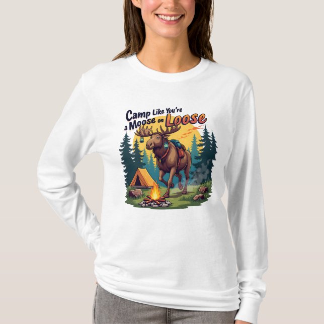 Camping Animal Funny T - Shirt (Vorderseite)