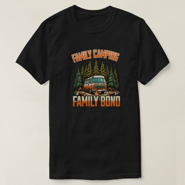 Camping-Anleihe für Familien: Spaß und Abenteuer i T-Shirt (Design vorne)