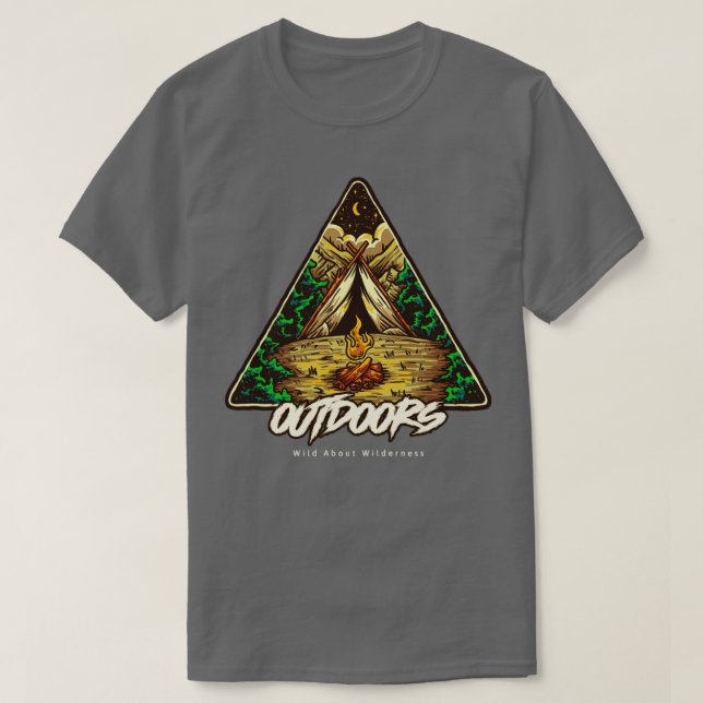 Camping Außenwelt Wild über die Wildnis Wandern Ad T-Shirt (Design vorne)