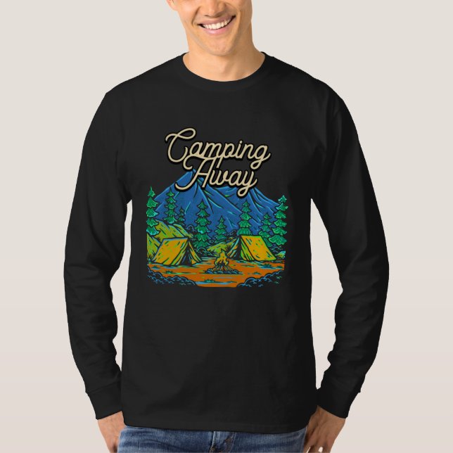 Camping Away Summer Camper Tropical Camp Trip Hiki T-Shirt (Vorderseite)