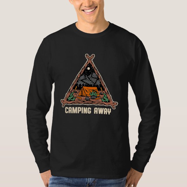 Camping Away Summer Camper Tropical Camp Trip Hiki T-Shirt (Vorderseite)