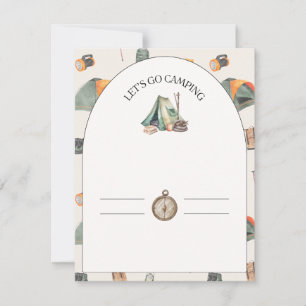 Camping Baby Dusche Einladung, Kindergeburtstag in Feiertagskarte