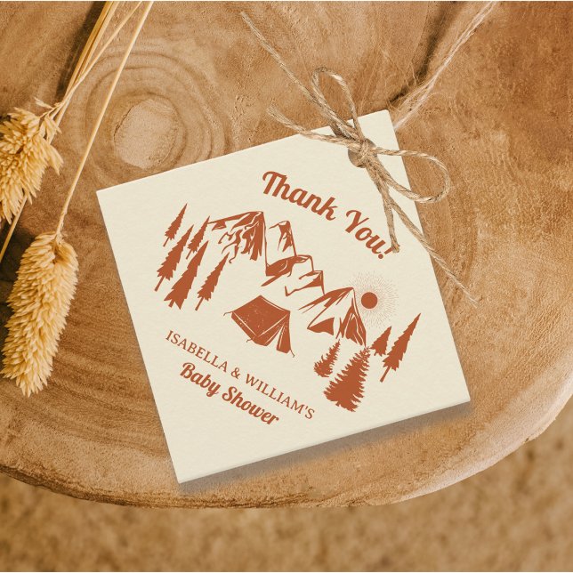 Camping Baby Dusche Kleiner Camper Woodland Geschenkanhänger (Camping Baby Shower Little Camper Woodland Favor Tags)