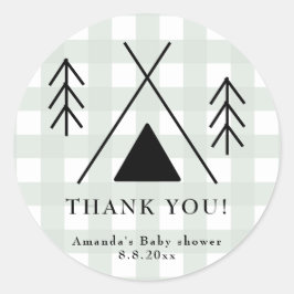 Camping Babydusche - Danke Runder Aufkleber
