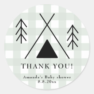 Camping Babydusche - Danke Runder Aufkleber