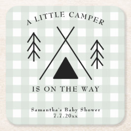 Camping Babydusche Rechteckiger Pappuntersetzer