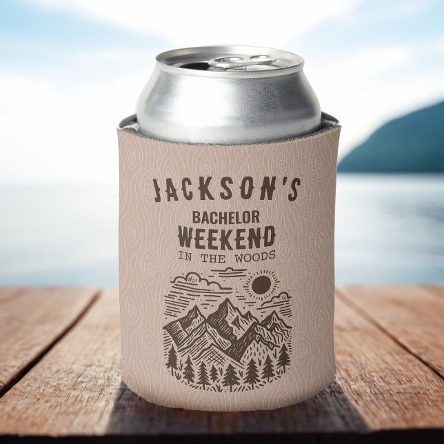 Camping Bachelor Party Dosenkühler (Custom Bachelor Weekend in the Woods Beer Can Cooler)