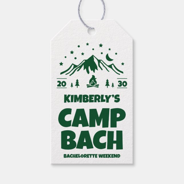 Camping Bachelorette Außenbereich Geschenkanhänger (Vorderseite)