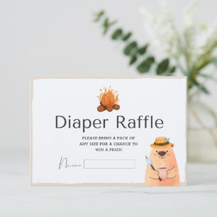 Camping Bear Baby Dusche Windeln Raffekarte Einladung