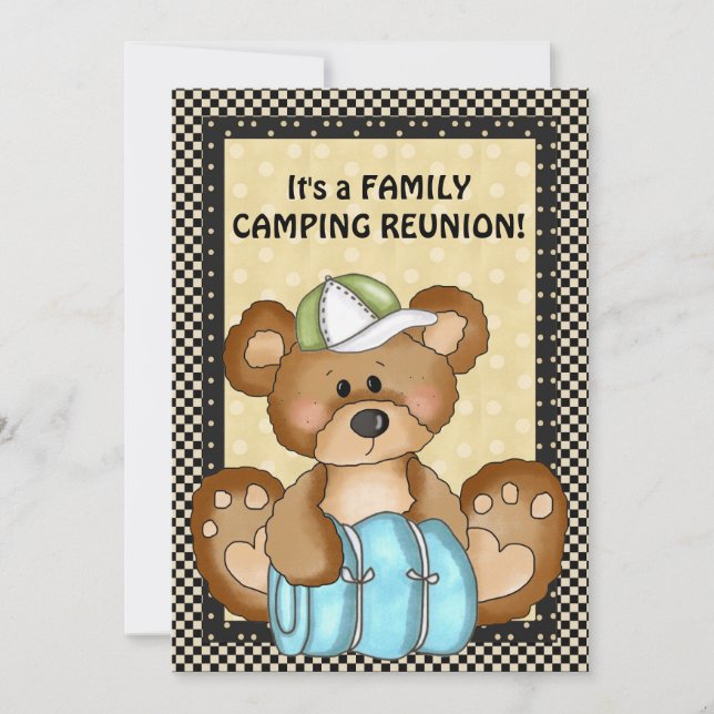 Camping Bear Family Wiedersehen Einladung (Vorderseite)