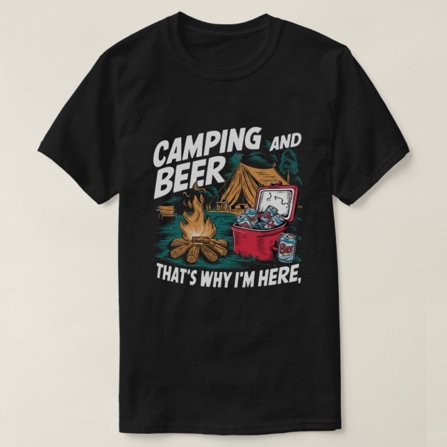 Camping & Beer - Das perfekte Abenteuer T-Shirt (Design vorne)