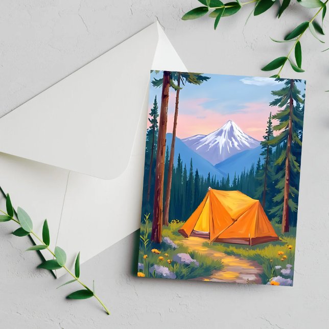 Camping-Berg-Aquarell-Grußkarte (Von Creator hochgeladen)