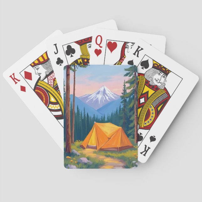 Camping Berg Aquarell Spielkarten (Rückseite)