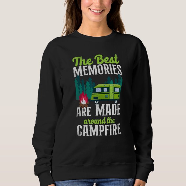 Camping Beste Erinnerungen Campfire Autobahn Campe Sweatshirt (Vorderseite)