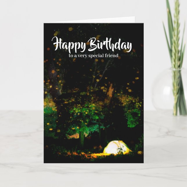 Camping Birthday Card Karte (Vorderseite)
