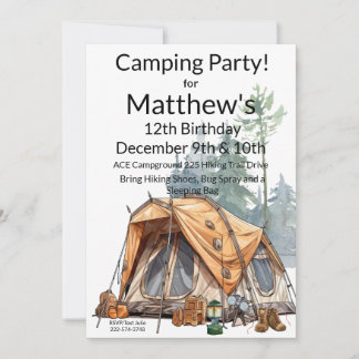 Camping Birthday Einladung