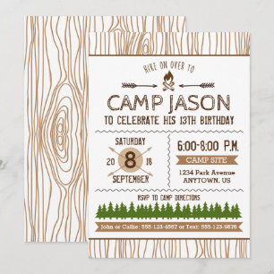 Camping Birthday Einladung