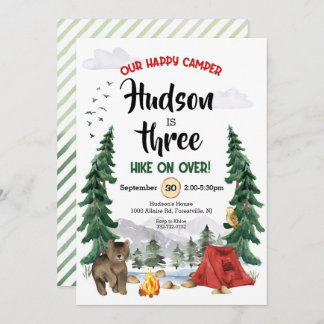 Camping Birthday Einladung