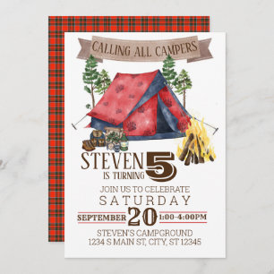 Camping Birthday Einladung