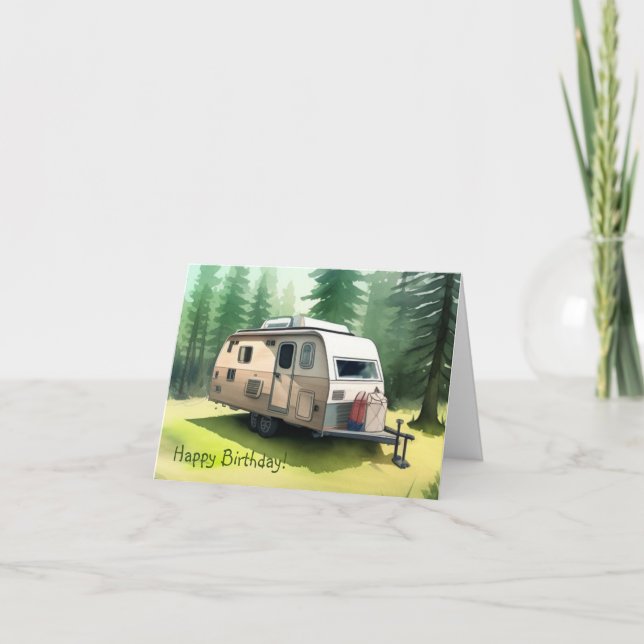 Camping Birthday Karte (Vorderseite)