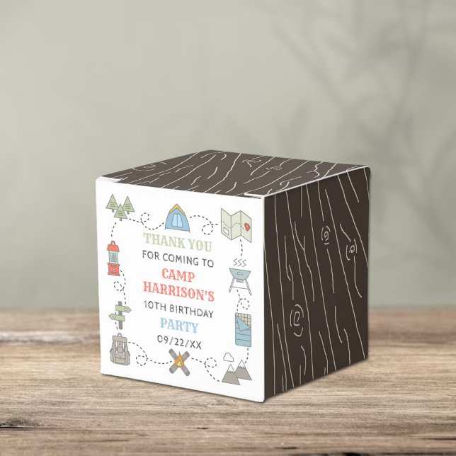 Camping Birthday Party Danke Geschenkschachtel (Von Creator hochgeladen)