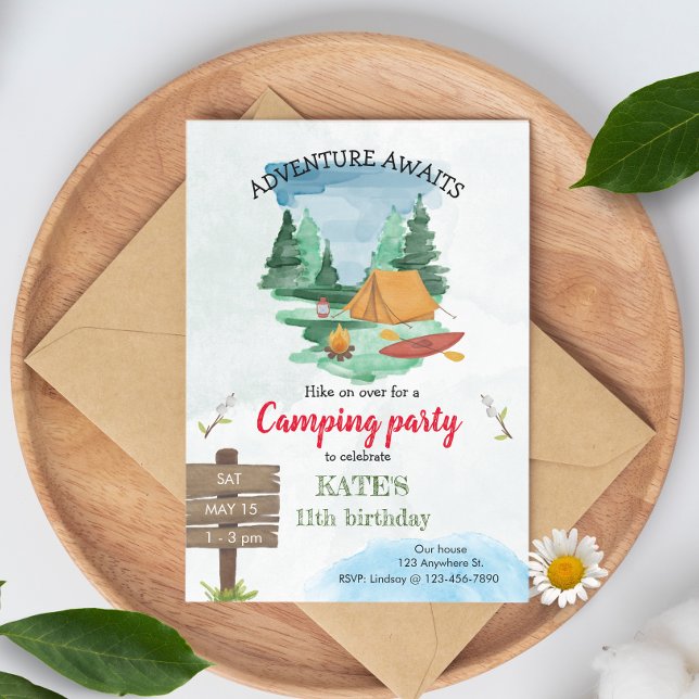 Camping Birthday Party Einladung (Von Creator hochgeladen)