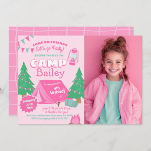 Camping Birthday Party Einladung