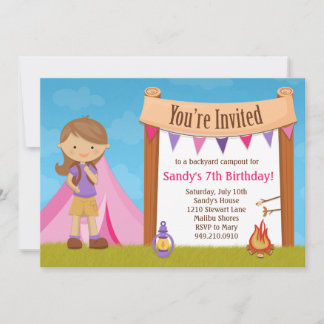 Camping Birthday Party Einladung