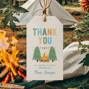 Camping Birthday Party Fevor Tag Geschenkanhänger