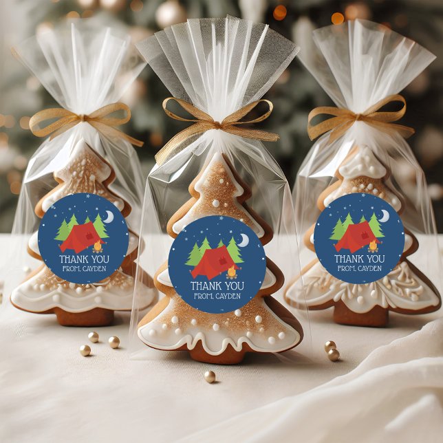 Camping Birthday Party für Aufkleber (Von Creator hochgeladen)