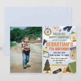 Camping Birthday Party Moderne Kinder Einladung