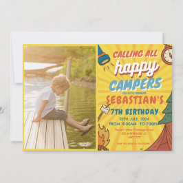 Camping Birthday Party Moderne Kinder Einladung