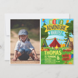 Camping Birthday Party Moderne Kinder Einladung