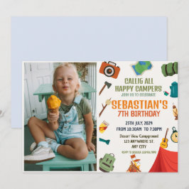 Camping Birthday Party Moderne Kinder Einladung